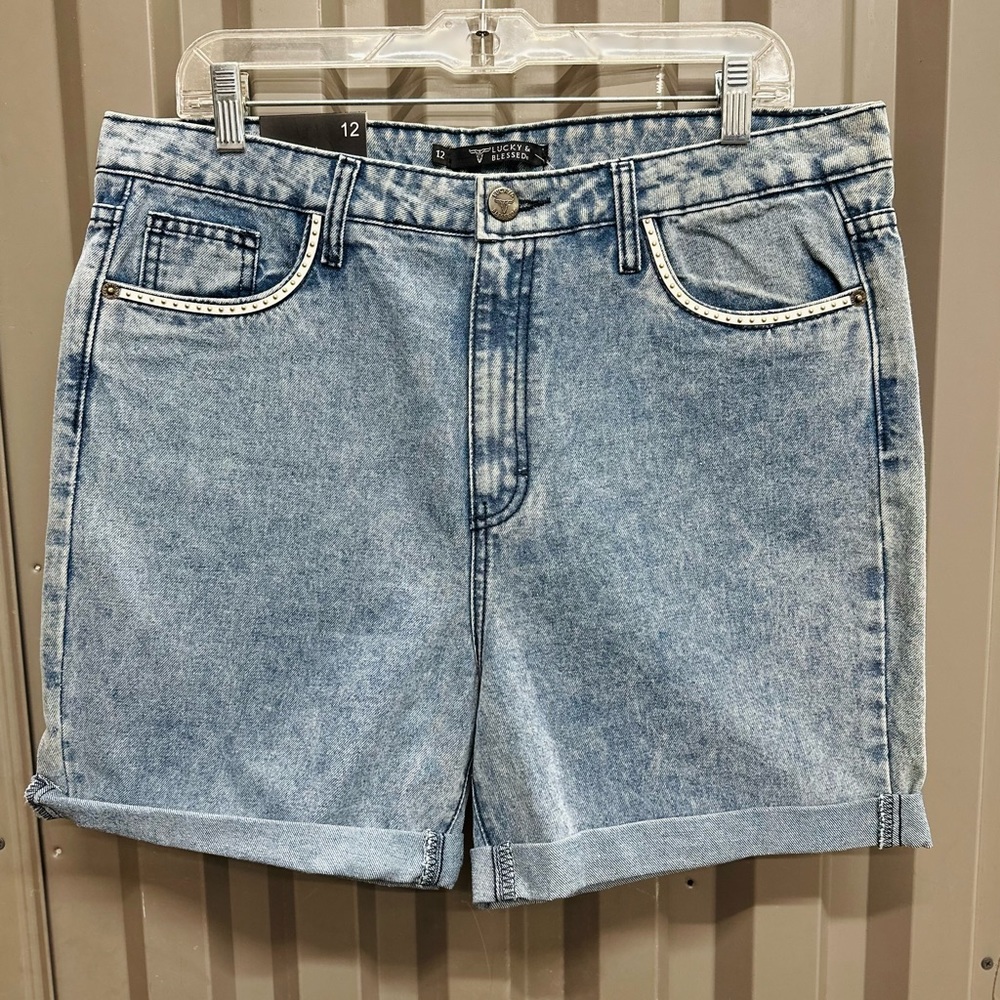 Lucky & Blessed Plus Cuffed Denim Shorts